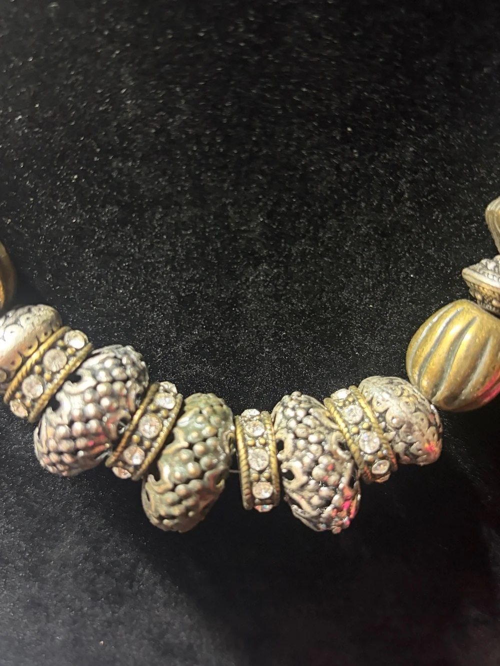 Premier Designs Isabella Mixed-Metal Necklace - Silver Tone & Brass Beads